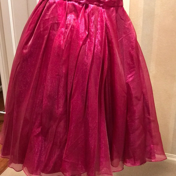 HOTPINK LONG STRAPLESS GOWN MERMAID STYLE WITH JEWELS - Picture 5 of 8